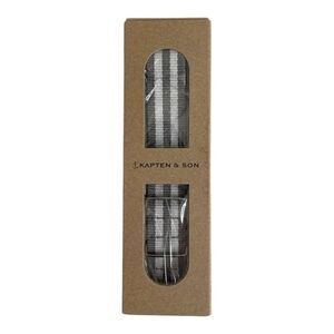 Kapten & Son Gray White Striped Canvas Watch Strap Band Replacement Unisex NIB